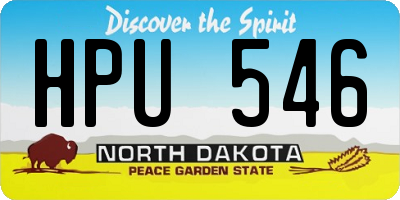 ND license plate HPU546