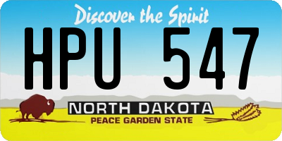 ND license plate HPU547