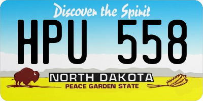 ND license plate HPU558