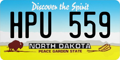 ND license plate HPU559