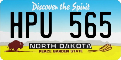 ND license plate HPU565
