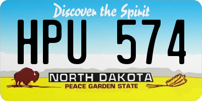 ND license plate HPU574