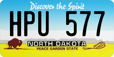 ND license plate HPU577