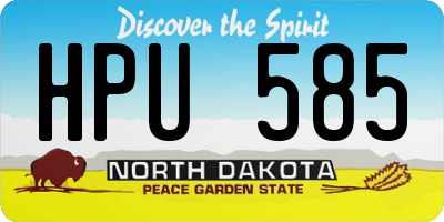 ND license plate HPU585