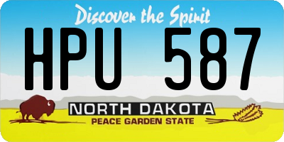 ND license plate HPU587