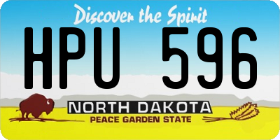 ND license plate HPU596