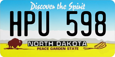 ND license plate HPU598