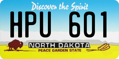 ND license plate HPU601