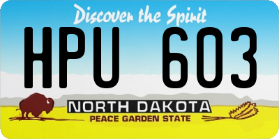 ND license plate HPU603