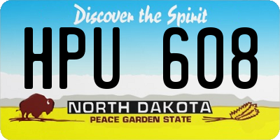ND license plate HPU608