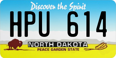 ND license plate HPU614