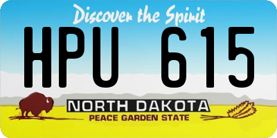 ND license plate HPU615