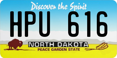 ND license plate HPU616