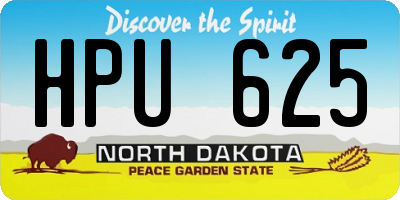 ND license plate HPU625