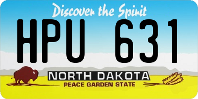 ND license plate HPU631