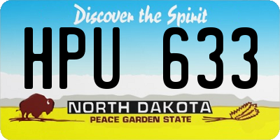 ND license plate HPU633