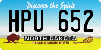 ND license plate HPU652