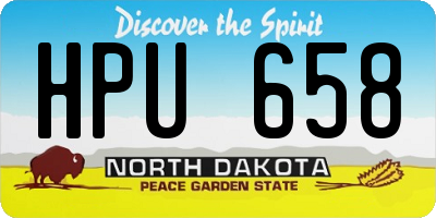 ND license plate HPU658