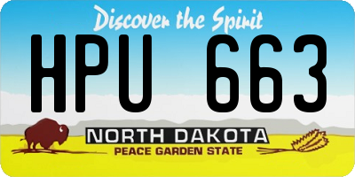 ND license plate HPU663