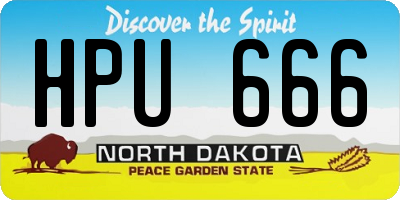ND license plate HPU666
