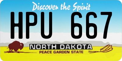 ND license plate HPU667