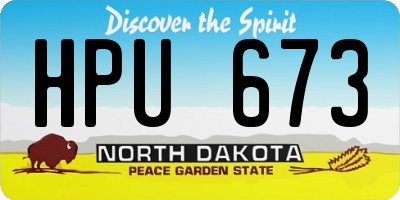 ND license plate HPU673