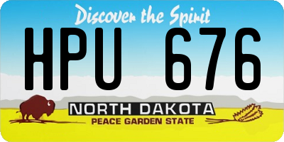 ND license plate HPU676