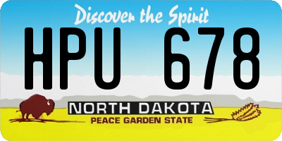 ND license plate HPU678