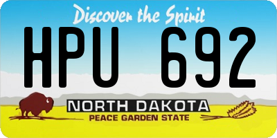 ND license plate HPU692