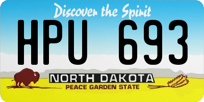 ND license plate HPU693