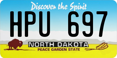 ND license plate HPU697