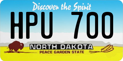 ND license plate HPU700