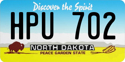 ND license plate HPU702