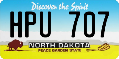 ND license plate HPU707