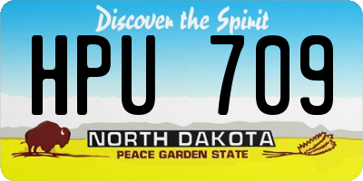 ND license plate HPU709