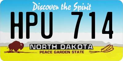 ND license plate HPU714