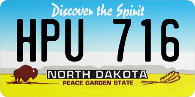ND license plate HPU716
