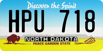 ND license plate HPU718