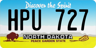 ND license plate HPU727