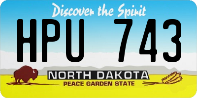 ND license plate HPU743