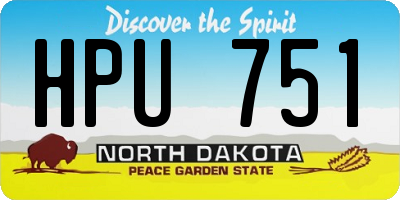 ND license plate HPU751