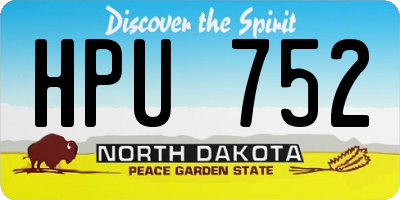 ND license plate HPU752