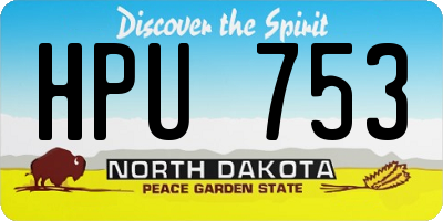 ND license plate HPU753