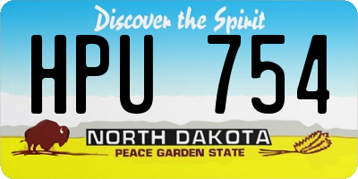 ND license plate HPU754