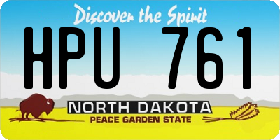 ND license plate HPU761