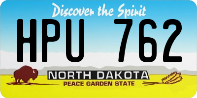 ND license plate HPU762