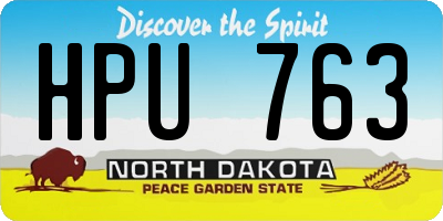ND license plate HPU763