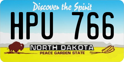 ND license plate HPU766
