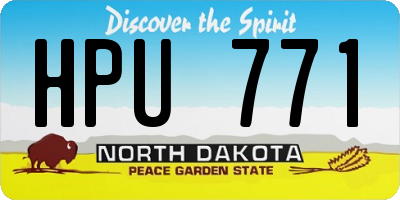 ND license plate HPU771
