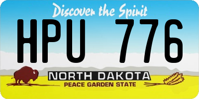 ND license plate HPU776